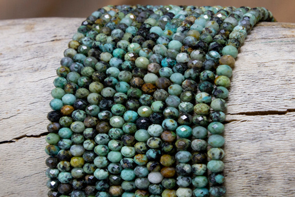 African Turquoise Polished 2.5x4mm Faceted Rondelle