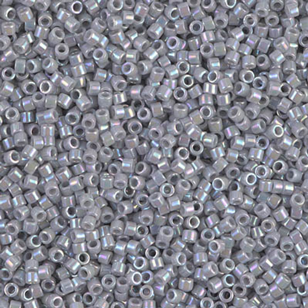 Delicas Size 11 Miyuki Seed Beads -- 1579 Opaque Ghost Grey AB