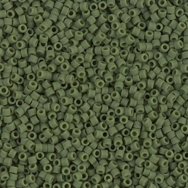 Delicas Size 11 Miyuki Seed Beads -- 1585 Opaque Avocado Matte