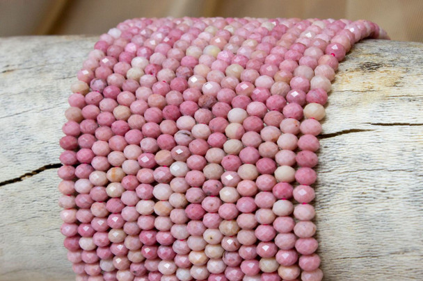 Rhodonite Polished 3x4mm Faceted Rondelle