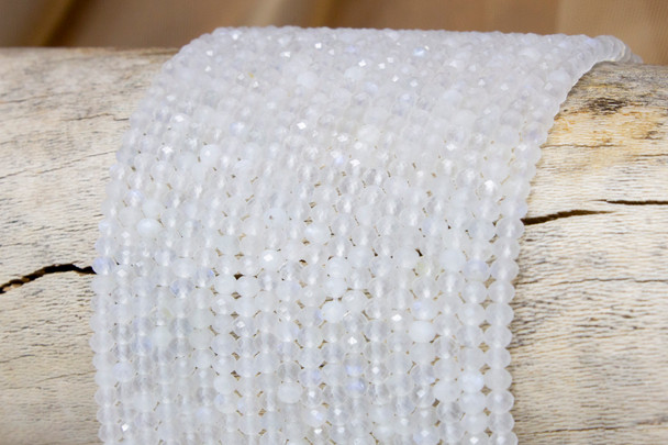 Rainbow Moonstone A Grade Polished 3x4mm Faceted Rondelle