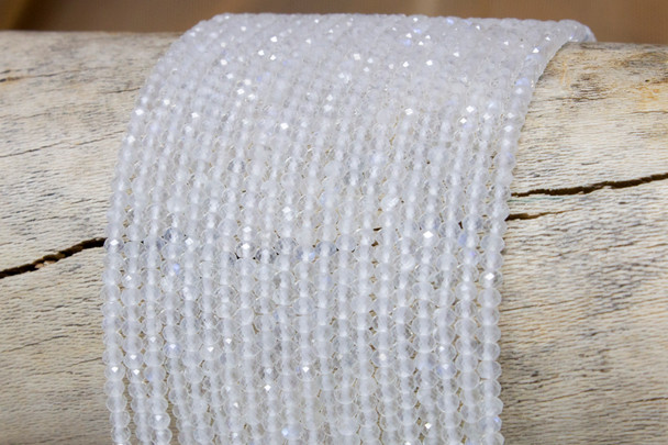 Rainbow Moonstone A Grade Polished 2x3mm Faceted Rondelle