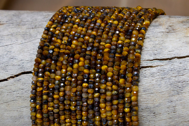 Tiger Eye Polished 2x3mm Faceted Rondelle