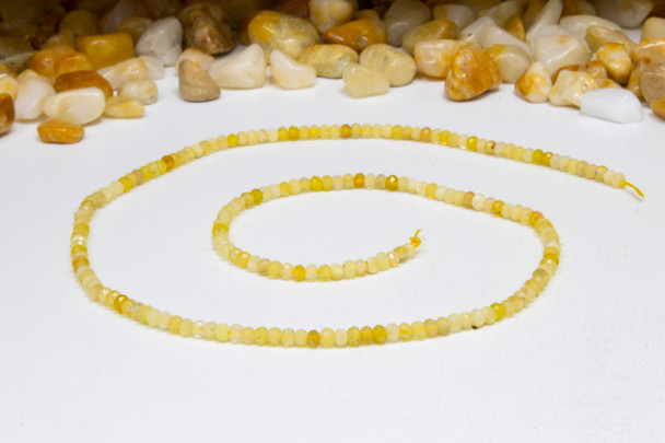 Yellow Opal Polished 2x3mm Faceted Rondelle