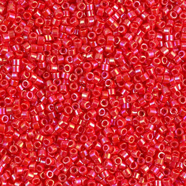 Delicas Size 11 Miyuki Seed Beads -- 159 Opaque Light Siam AB