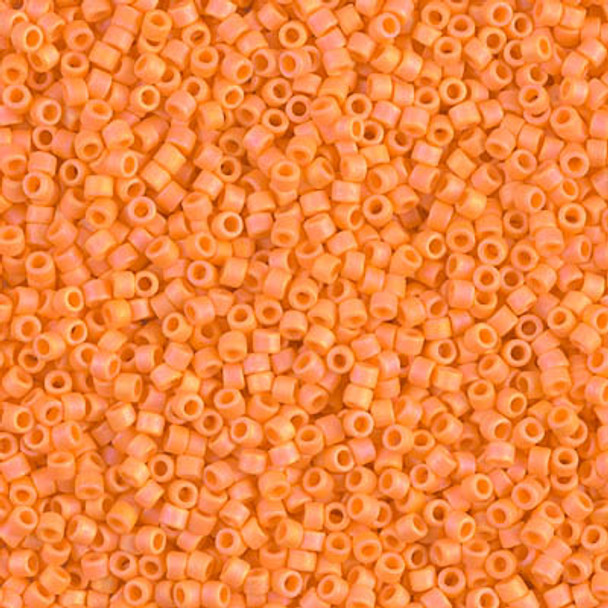 Delicas Size 11 Miyuki Seed Beads -- 1593 Opaque Mandarin AB Matte