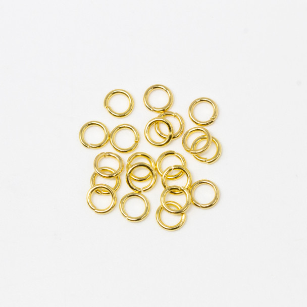 18K Gold Plated Stainless Steel 4mm Round 21 Gauge OPEN Jump Rings - 20 Pieces