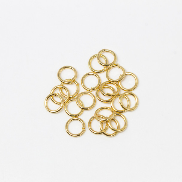 Gold Plated 6mm Round 21 Gauge OPEN Jump Rings - 20 Pieces