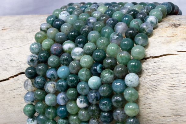 Moss Agate Polished 6mm Round