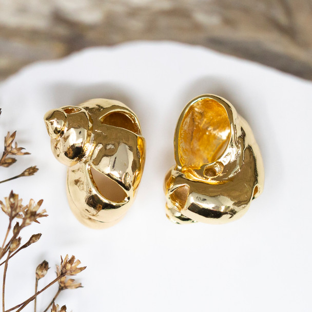 18K Gold Plated 18x13mm Nautilus Shell Bead