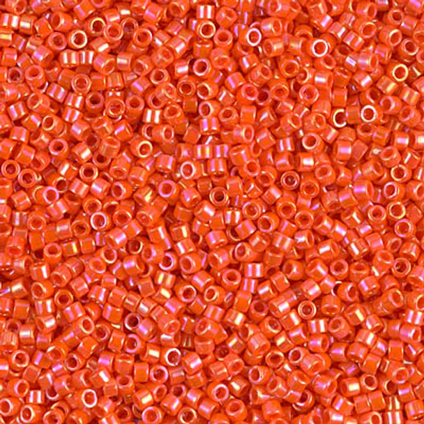 Delicas Size 11 Miyuki Seed Beads -- 161 Opaque Orange AB
