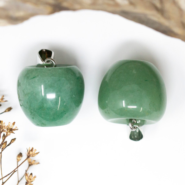 Green Aventurine Polished 18x20mm Apple Pendant