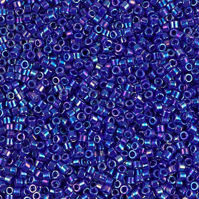 Delicas Size 11 Miyuki Seed Beads -- 165 Opaque Royal Blue AB