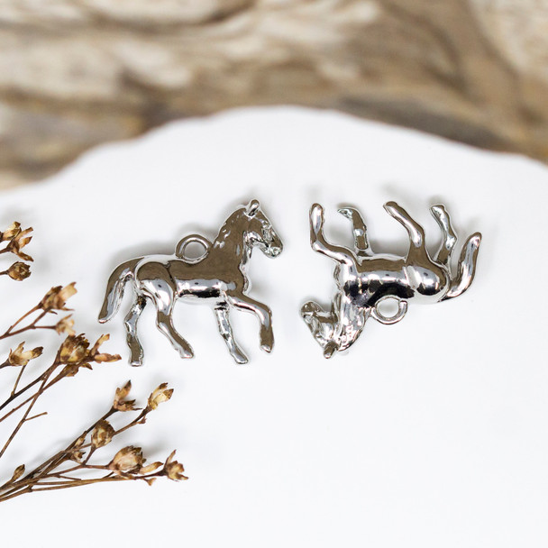 Platinum Plated 16x19mm Horse Charm