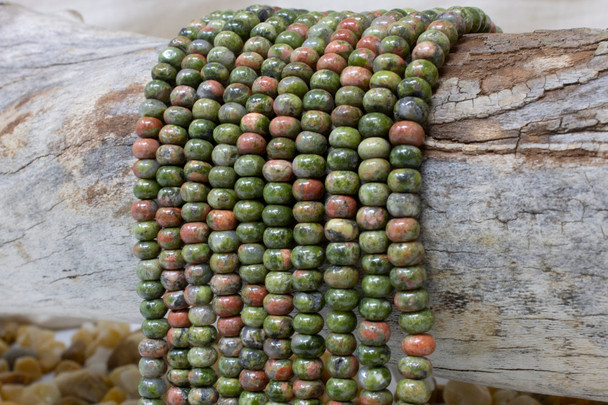 Unakite Polished 4x6mm Rondelle