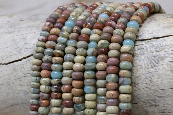 Impression Jasper Polished 4x6mm Rondelle - Dyed