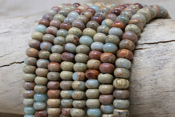 Impression Jasper Polished 5x8mm Rondelle - Dyed