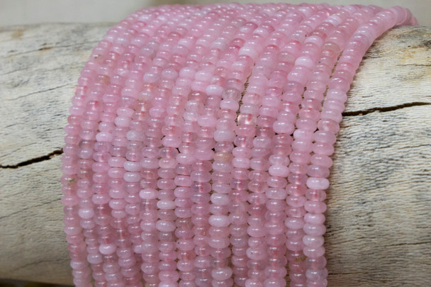 Rose Quartz Polished 2x4mm Rondelle