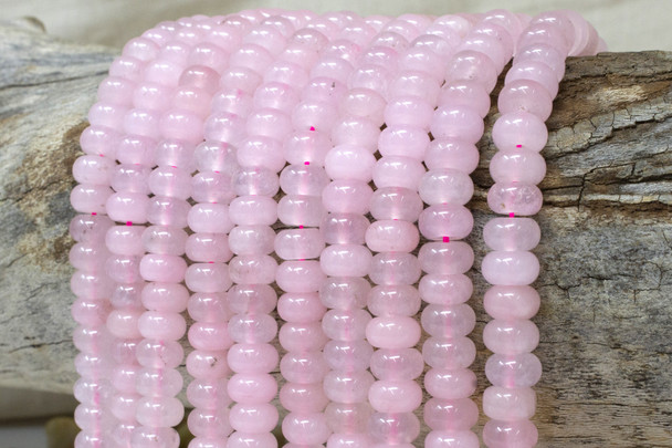Rose Quartz Polished 5x8mm Rondelle