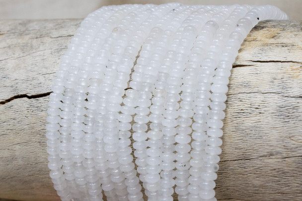 White Jade Polished 2x4mm Rondelle