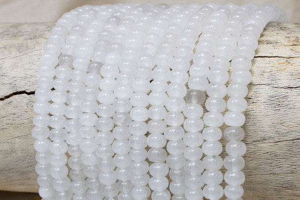 White Jade Polished 4x6mm Rondelle