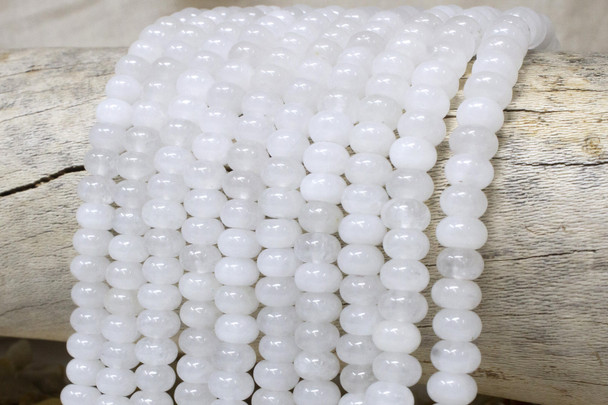 White Jade Polished 5x8mm Smooth Rondelle