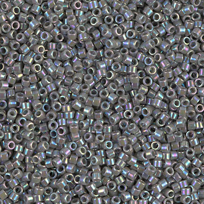 Delicas Size 11 Miyuki Seed Beads -- 168 Opaque Grey AB