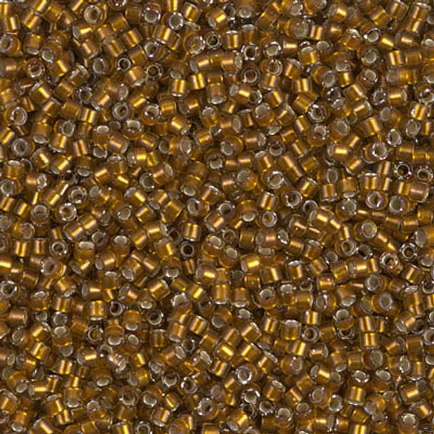 Delicas Size 11 Miyuki Seed Beads -- 1681 Glazed Dark Saffron / Silver Lined
