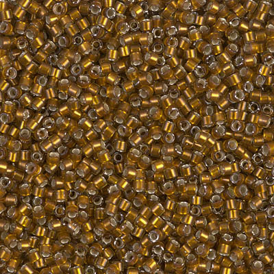 Delicas Size 11 Miyuki Seed Beads -- 1681 Glazed Dark Saffron / Silver Lined