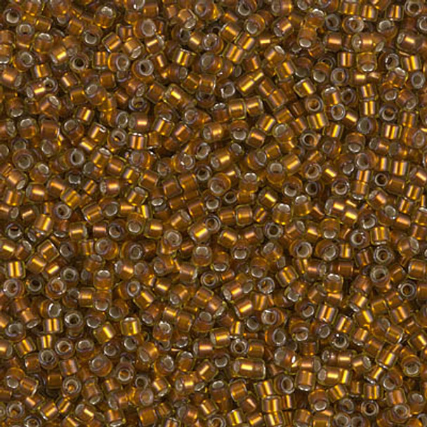 Delicas Size 11 Miyuki Seed Beads -- 1682 Glazed Dark Honey / Silver Lined