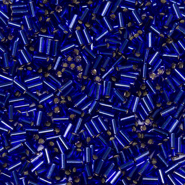Miyuki 3mm Bugle Beads -- 20 Sapphire / Silver Lined