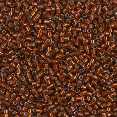 Delicas Size 11 Miyuki Seed Beads -- 1683 Glazed Dark Topaz / Silver Lined