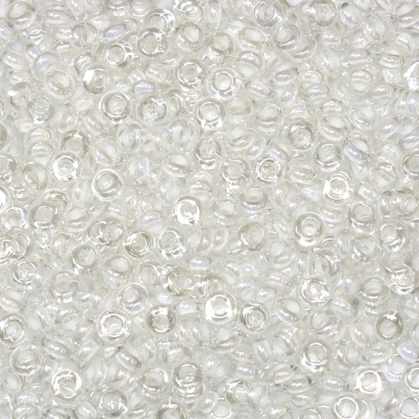 Size 8 Toho Demi Round Seed Beads --Crystal / Snow Lined