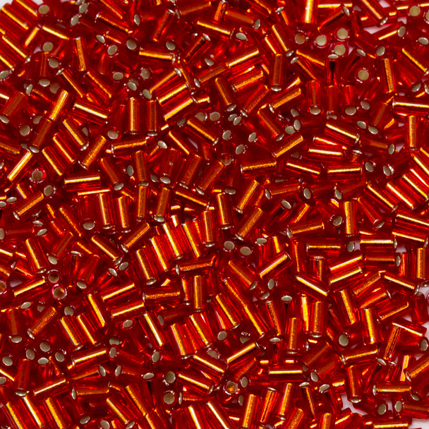 Miyuki 3mm Bugle Beads -- 11 Ruby / Silver Lined