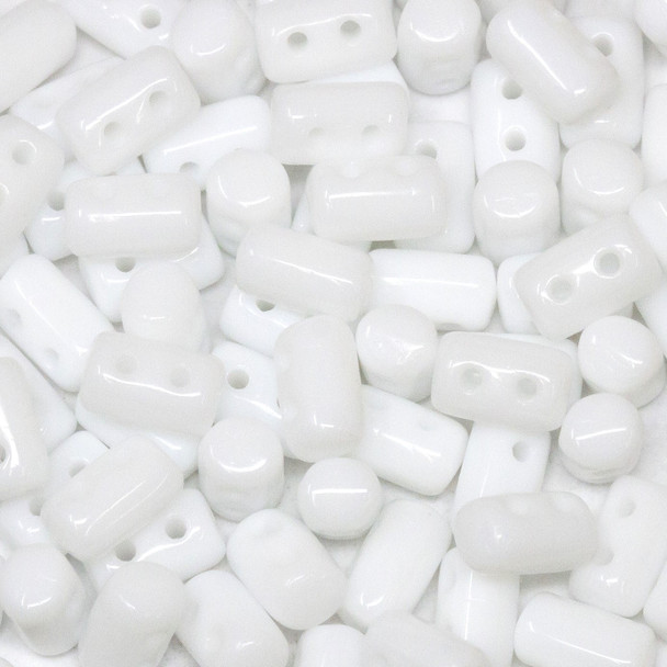 Matubo Czech Glass Rulla Beads -- Opaque White