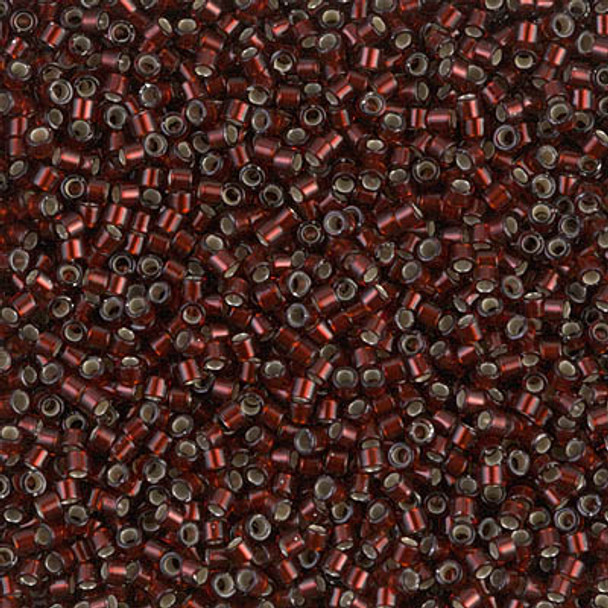 Delicas Size 11 Miyuki Seed Beads -- 1685 Glazed Dark Cranberry / Silver Lined