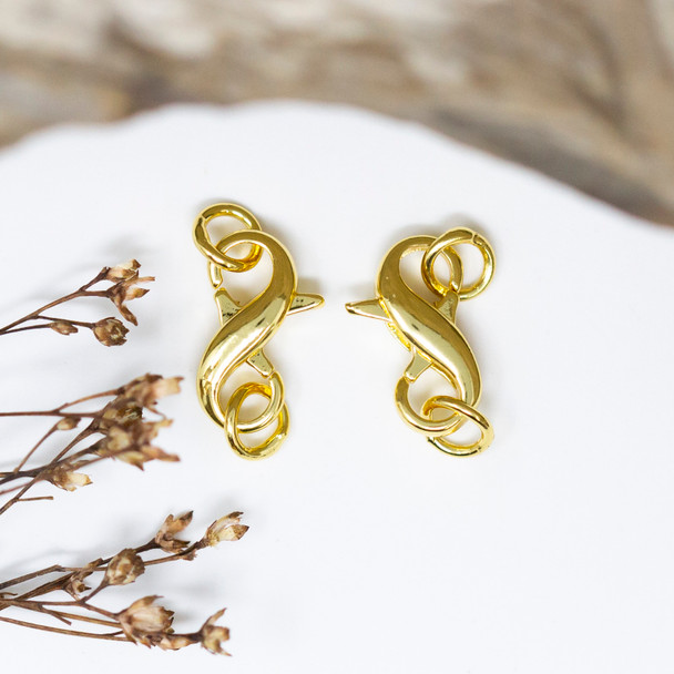 Gold Plated 17x8mm Parrot Double Trigger Clasp