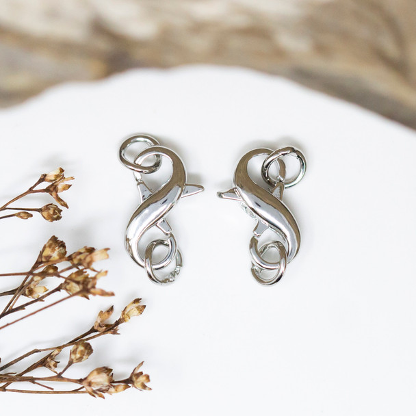 Silver Plated 17x8mm Parrot Double Trigger Clasp