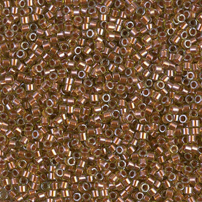 Delicas Size 11 Miyuki Seed Beads -- 1703 Chartreuse / Copper Pearl Lined