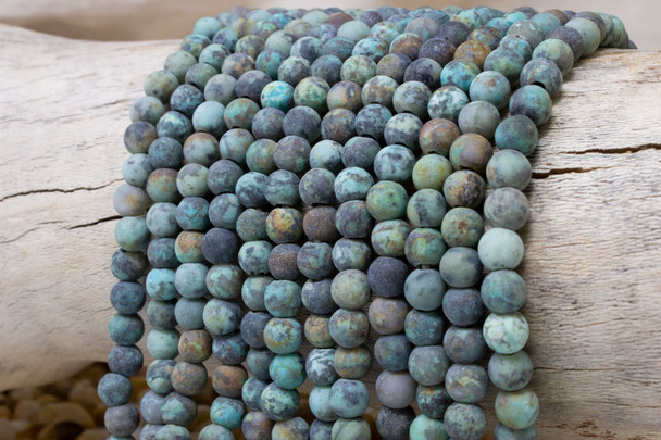 African Turquoise Matte 6mm Round - 2mm Large Hole