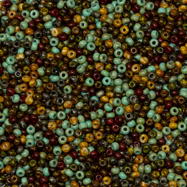 Size 11 Czech Seed Beads -- 1372 Travertine Parquet