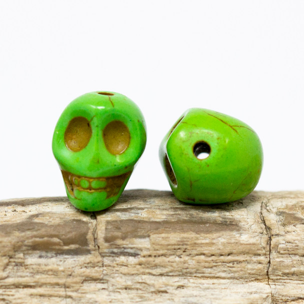 Magnesite Polished 13x11mm Green Skull