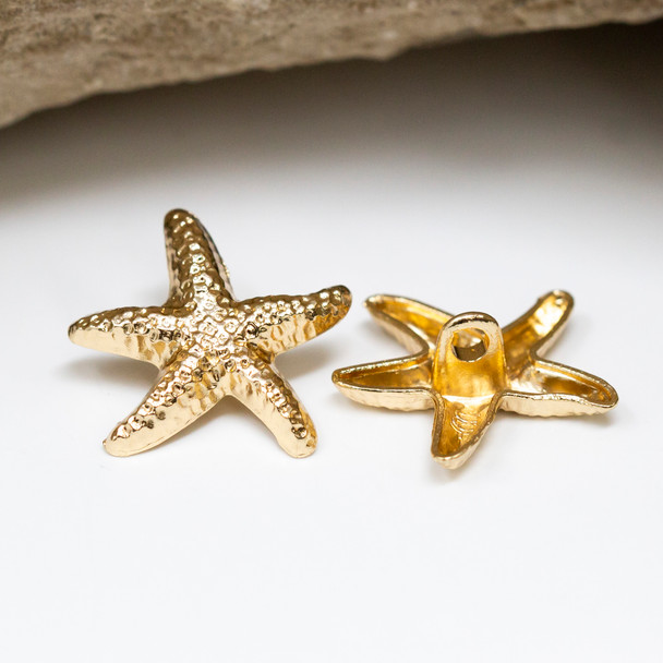 Gold Plated Zinc Alloy 18mm Starfish Button