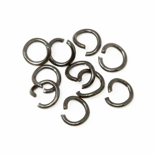 Black Plated Stainless Steel 5mm Round 20 Gauge OPEN Jump Rings - 10 Pieces