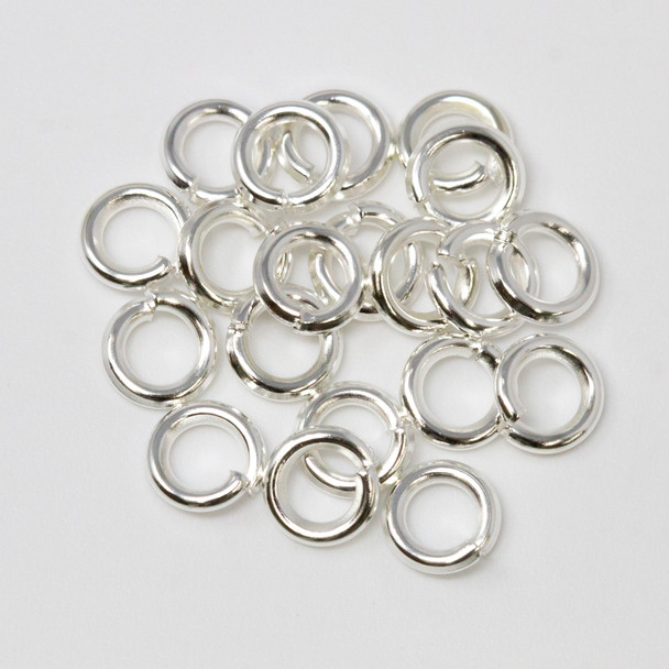 Silver Plated 5mm Round 18 Gauge OPEN Jump Rings - 20 Pieces