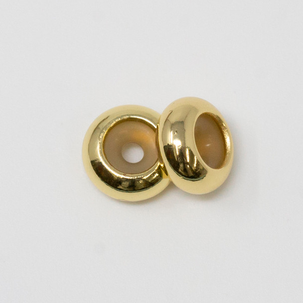 Gold Plated 7mm Silicone Suction Bead - 2mm Hole