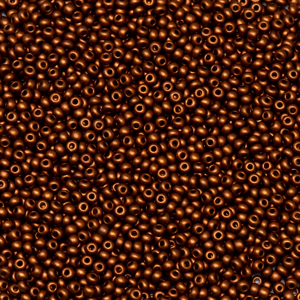 Size 11 Czech Seed Beads -- 595 Dark Copper Supra Metallic