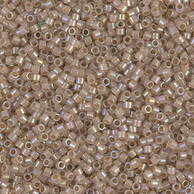 Delicas Size 11 Miyuki Seed Beads -- 1731 Opal AB / Beige Lined