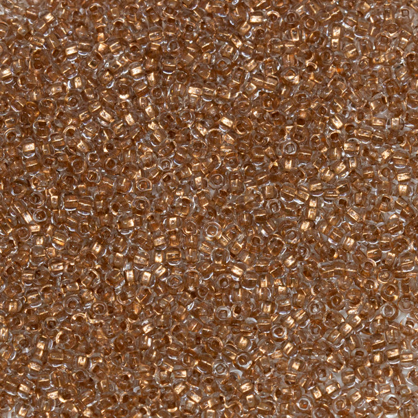 Size 11 Czech Seed Beads -- 847 Crystal / Copper Lined