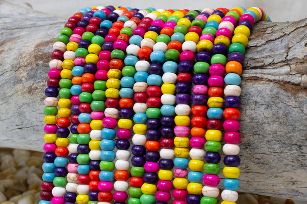 Magnesite Polished Multi Color 4x6mm Rondelle